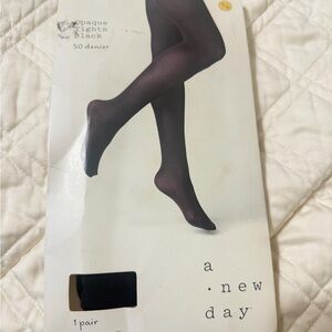 A New Day Black Opaque Tights